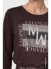 monari Langarmshirt mit Schmuckdetails in Black Coffee