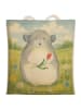 Mr. & Mrs. Panda Tote Bag Chinchilla Blume Design ohne Spruch in Weiß