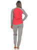 NORMANN Pyjama CollegeLook print und abgesetzten Ärmeln - 58176 in apricot