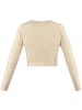 Janice 2 x Damen crop Langarmshirt Nerja in Beige/Burgund