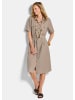 GOLDNER Leinenkleid im Safari-Look in stein