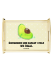 Mr. & Mrs. Panda Deko Tablett Avocado Schwangerschaft mit Spruch in Gelb Pastell