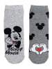 Disney 3er Pack Disney Minnie & Mickey Mouse Socken Sneaker Strümpfe in grau
