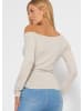 SASSYCLASSY Langarmshirt mit Raffungen in Beige
