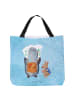 Mr. & Mrs. Panda Tote Bag Pinguin & Maus Wanderer ohne Spruch in Eisblau