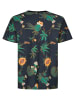 Petrol Industries Plus Size T-Shirt mit Allover-Print ArenaGris in Schwarz