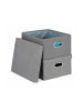 relaxdays 2x Aufbewahrungsbox in Grau - (B)34,5 x (H)20,5 x (T)42 cm