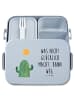 Mr. & Mrs. Panda MEPAL Bentobox Kaktus Sonne Motiv mit Spruch in Blau Pastell