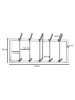 FineBuy Wandgarderobe in Silber / Metall / 65x10x30