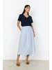 soyaconcept A-Linien-Rock mit Nadelstreifen-Print in Hellblau