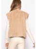SASSYCLASSY Elegante Kunstfell Weste in Beige