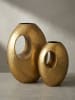 KADIMA DESIGN Deko Vase 2er Set Aluminium mit Tragegriff Blumenvase Modern in Gold