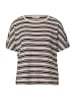 Street One Knit Look Yds Stripe Shirt in Black