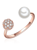 Lulu & Jane Ring roségold Muschelkernperle weiß Zirkonia weiß in roségold