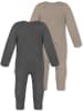 Normani Outdoor Sports 2er Pack Baby Merino Strampler Waverly in Anthrazit/Beige