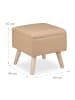 relaxdays Sitzhocker in Beige - (B)40x (H)40 x (T)40 cm