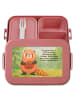 Mr. & Mrs. Panda Bentobox Roter Panda Design mit Spruch in Rot Pastell