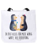 Mr. & Mrs. Panda Shopper Pinguin Pärchen mit Spruch in Weiß