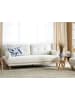 Beliani 3-Sitzer Sofa TUVE in Weiß/Braun - (W) 199 x (H) 85 x (L) 90 cm