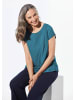 GOLDNER Elegante Viskosebluse mit Glitzer in blau