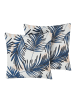Beliani 2er-Set Gartenkissen ELATI in Blau/Weiß/Beige