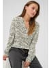 Kaffe Langarm-Bluse KAditte Regular fit in Black Oyster/Turtledove Animal