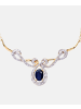 Diamant L'éternel Halskette aus 375 Gelbgold mit Diamant mit Saphir Infinity-Design