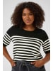 KAFFE curve Strickpullover KClizzy Regular fit in Black/Turtledove Half Stripe