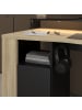 Parisot Schreibtisch-Set schwarz, Eiche, Tisch und Schrank inklusive LED-Beleuchtung