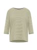 ELBSAND Langarm T-Shirt Veera in Green Leaf + Cloud White STRIPE