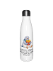 Mr. & Mrs. Panda Wasserflasche Taube Winter Pommes mit Spruch in Weiß