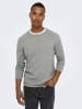 Only&Sons Dünner Langarm Strickpullover Rundhals Basic Sweater ONSPANTER in Grau