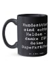 Mr. & Mrs. Panda Kaffeebecher Spruch Hundesitter Helden mit Spruch in Schwarz