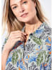 GOLDNER Kurzgröße:  Blusenkleid mit Print und 3/4-Arm in sand / blau / orange / gemustert