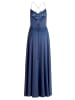 Vera Mont Abendkleid mit Wasserfallausschnitt in Blue Stone
