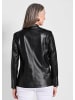GOLDNER Bikerjacke Lederoptik-Jacke mit silbernen Reißverschlüssen in schwarz