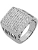 Adeliás Herren Ring aus Edelstahl mit Strass in silber