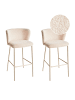 Beliani 2-tlg Barhocker MINA II in Beige