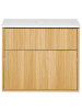 Beliani Badezimmerschrank BEXTI in Braun/Weiß - (W) 60 x (H) 50 x (L) 52 cm