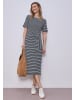 Street One Gestreiftes Kleid mit Knotendetail in Shadowed Navy