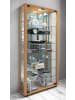 VCM  Glas Stand Vitrine Sammelvitrine Lumo Maxi Spiegel in Buche