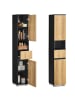 VASAGLE Badezimmerschrank in Schwarz-Braun - (B)30 x (H)170 x (T)30 cm