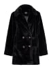Threadbare Wollmantel THB Furry Fur Coat in Schwarz