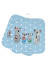 Mr. & Mrs. Panda Topflappen Koala Familie zwei ohne Spruch in Blau Pastell