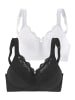 PETITE FLEUR Soft-BH in weiß+schwarz
