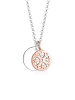 Elli Halskette 925 Rosegold Bi Color_Tri Color, Kreis, Ornament in Bunt