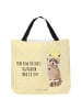 Mr. & Mrs. Panda Strandtasche Waschbär mit Spruch in Gelb Pastell
