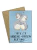 Mr. & Mrs. Panda Babykarte Tante Schokolade mit Spruch in Blau Pastell