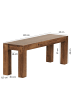 KADIMA DESIGN Holzbank Massiv | Sheesham, 120x45x35cm, Landhausstil in Braun
