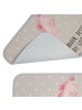 Mr. & Mrs. Panda Badematte Axolotl Tanzen mit Spruch in Grau Pastell